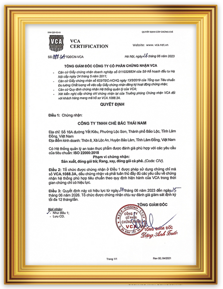 Công Ty TNHH Chè Bắc Thái Nam