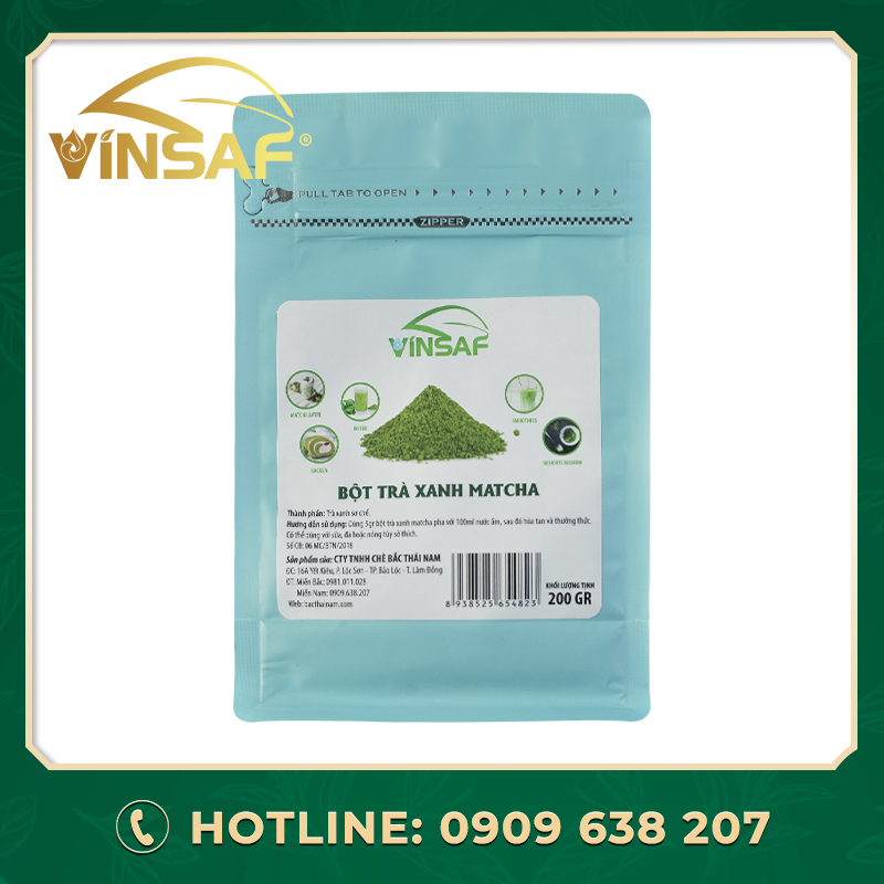 Bột Trà Xanh Matcha VINSAF 200gr